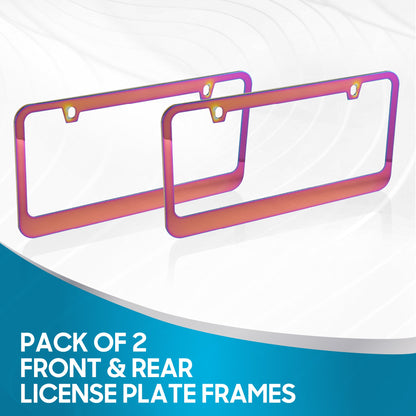 Rostbeständiges verchromtes Die-Cast-Edelmetall-Lizenzplattenrahmen / -halter Universalgröße - Blank Metal Design (Paket von 2)