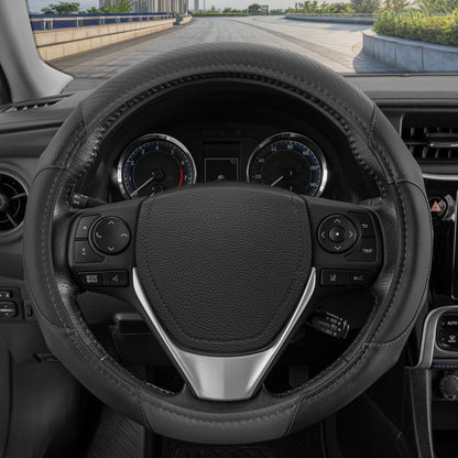 MotorTrend GripDrive Carbonfaser weben Ergonomic Grip Lenkrad Abdeckung (Fits 14.5' - 15.5')