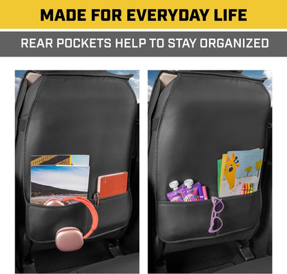 CAT® Edge Deluxe Car Seat Covers für Vordersitze - Premium Zwei-Tone Faux Ledersitz Abdeckungen für Autos mit Universal Fit, Robuste Autositz Abdeckungen für LKW, Innensitz Abdeckungen für SUV