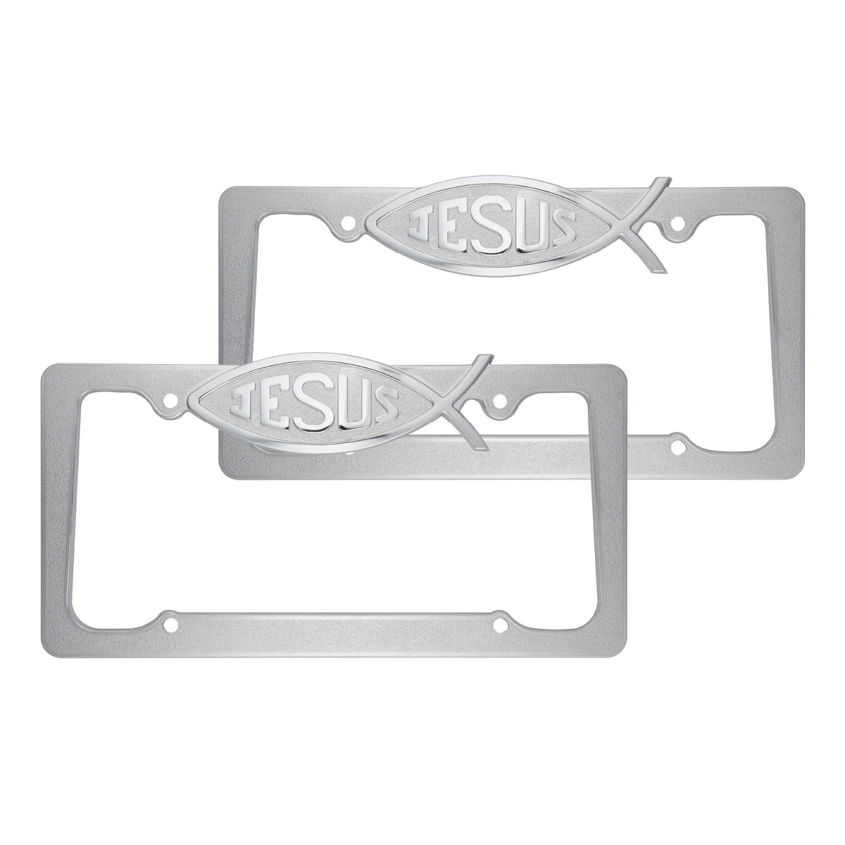 Rostbeständiges verchromtes Die-Cast-Edelmetall-Lizenzplattenrahmen / -halter Universalgröße - Blank Metal Design (Paket von 2)