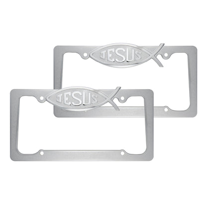 Rostbeständiges verchromtes Die-Cast-Edelmetall-Lizenzplattenrahmen / -halter Universalgröße - Blank Metal Design (Paket von 2)