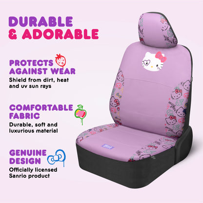 Hello Kitty Car Seat Covers - Niedliche Purple Seat Covers, Autozubehör Geschenk Hello Kitty Zubehör 2pc Lavendel Car Seat Covers
