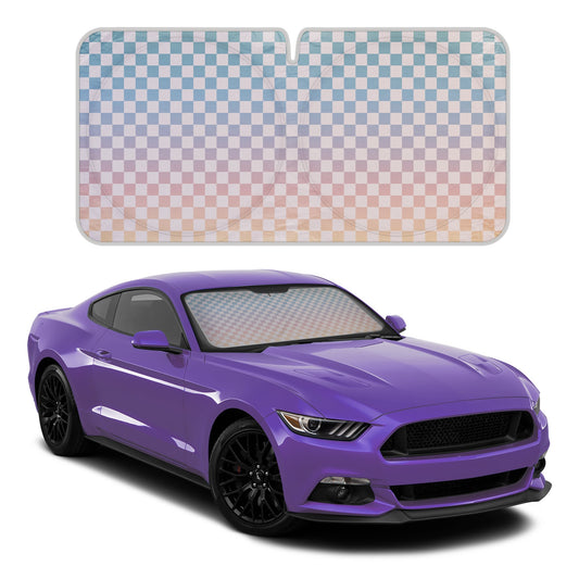 Carbella Checker Rainbow Gradient Sunshade (64' x 32')