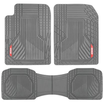 MotorTrend 3-Piece Raised Ridge Multi-Channel Front Floor Matts und Rear Floor Mat - Heavy Duty, All Weather, Trim to Fit
