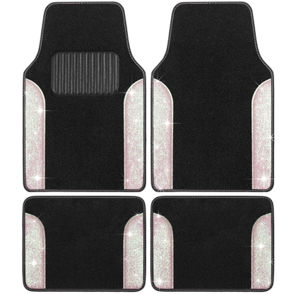 Carbella 4-Piece Sparkle Glitter Vorderbodenmatten und Hinterbodenmatten