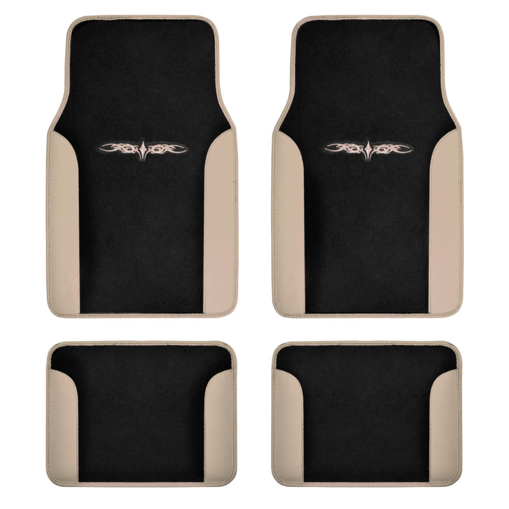 BDK 4-Piece Design Print Teppich Vorderbodenmatten und Hinterbodenmatten