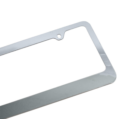 Rostbeständiges verchromtes Die-Cast-Edelmetall-Lizenzplattenrahmen / -halter Universalgröße - Blank Metal Design (Paket von 2)