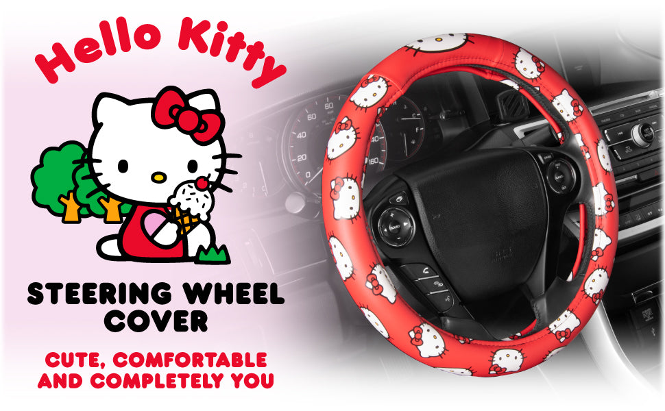 Carbella Sanrio Hello Kitty Original Lenkrad Abdeckung (Fits 14.5' - 15')