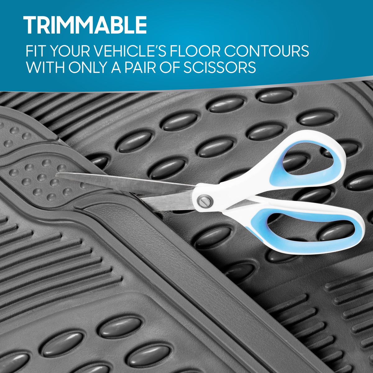 BDK 4-Piece Cushioned Grip Pad Vorderbodenmatten und hintere Bodenmatten - Heavy Duty, All Weather, Trimmen Sie, um zu passen