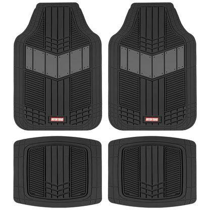 MotorTrend 4-Piece DualFlex Deep Drainage Kanäle Vorderbodenmatten und Hinterbodenmatten - Heavy Duty, All Weather, Trimmen Sie, um zu passen