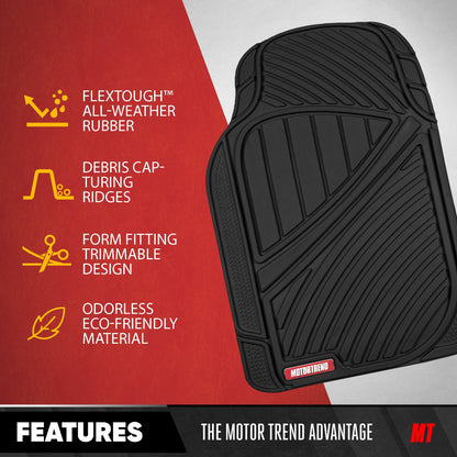 MotorTrend 4-Piece 3-Rows Extra-High Ridgeline Vorderbodenmatten, Mittelbodenmatte und Hinterbodenmatte
