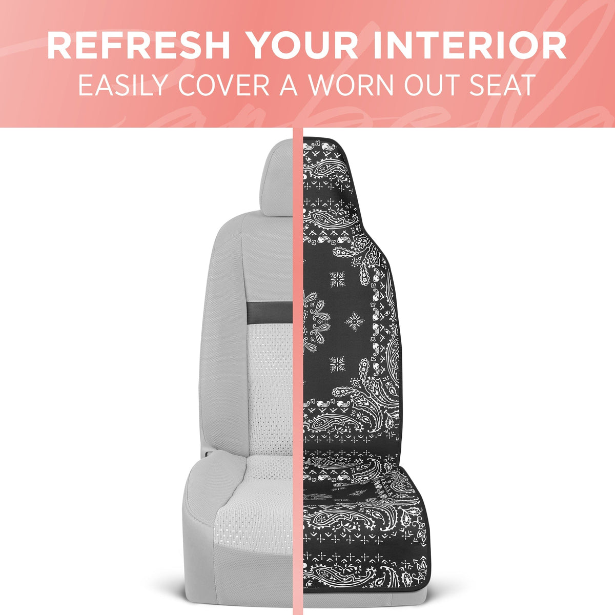 Carbella 2-Pack Black Paisley Vordersitzbezüge