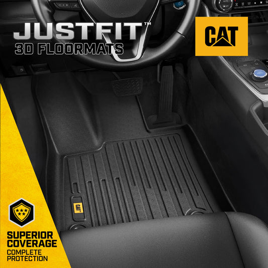 CAT® JustFitTM 3D-maßgeschneiderte Fußbodenmatten für Toyota RAV4 2019 2020 2022 2023 2024 - Heavy Duty Floor Liner Protection Laser gemessen, Toyota RAV4 Zubehör, Car Liner