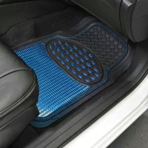 BDK 4-Piece-zentrierte gedämpfte Griff Pad Vorderbodenmatten und hintere Bodenmatten - Heavy Duty, All Weather, Trimmen Sie, um zu passen