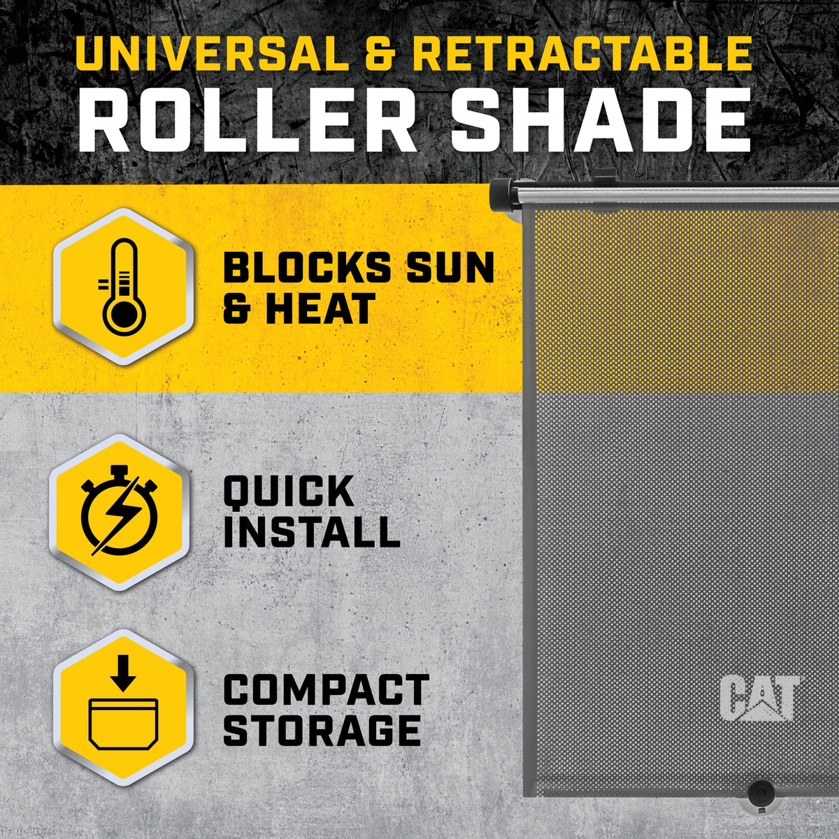 Raupe UVProtect Sonnenschirm für Auto-Seitenfenster, UV-Schild für Säugling Baby All Passagiere, Universal & Retractable Pull-Down Roller Sunshade, passt Auto Auto Limousine SUV Truck Van 14x19in (CAAS-030)