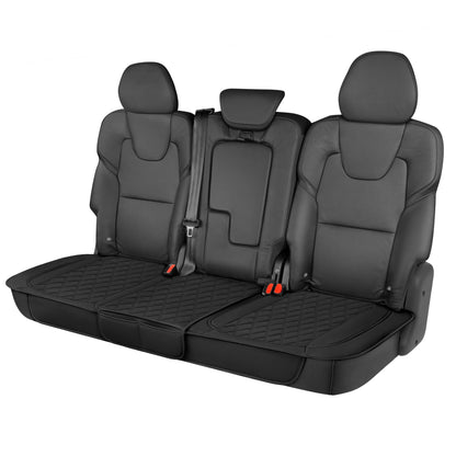 MotorTrend 3-Piece Diamond genäherte hintere Sitzbezüge mit Aufbewahrungstaschen - Schwarz