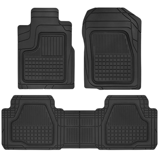 MotorTrend 3-Piece Premium Deep Dish Vorderbodenmatten und Hinterbodenmatten - Heavy Duty, All Weather, Trimm to Fit