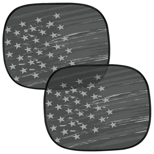 MotorTrend 2-Pack EasyCling Amerikanische Vintage Black US Flag Window Sonnenschirme (18' x 14')
