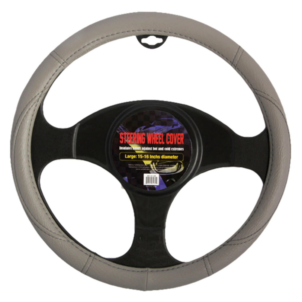 BDK Faux Leather Ergonomic Grip Steering Wheel Abdeckung (Fits 14.5' - 15.5')