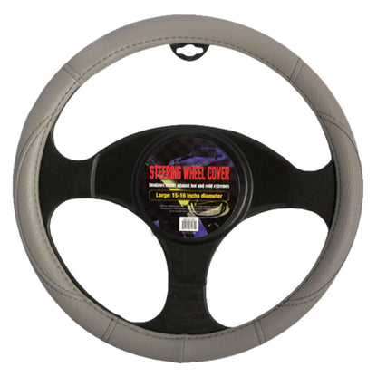 BDK Faux Leather Ergonomic Grip Steering Wheel Abdeckung (Fits 14.5' - 15.5')