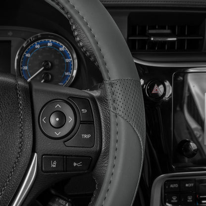 MotorTrend Soft Touch Perforierte Mikrofaser-Lenkradabdeckung (Fits 14.5' - 15.5')