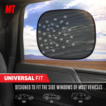 MotorTrend 2-Pack EasyCling Amerikanische Vintage Black US Flag Window Sonnenschirme (18' x 14')