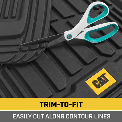 CAT 3-Stück ToughRide Gummi Vorderbodenmatten und hintere Bodenmatten - Heavy Duty, All Weather, Trimmen Sie, um zu passen