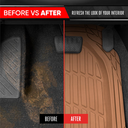 MotorTrend 4-Piece 3-Rows FlexTough Deep Dish Vorderbodenmatten, Mittelbodenmatten und Hinterbodenmatte