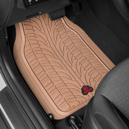 MotorTrend 4-Piece Grand Prix Reifenlaufflächen-Frontbodenmatten und Hinterbodenmatten - Heavy Duty, All Weather, Trimm to Fit