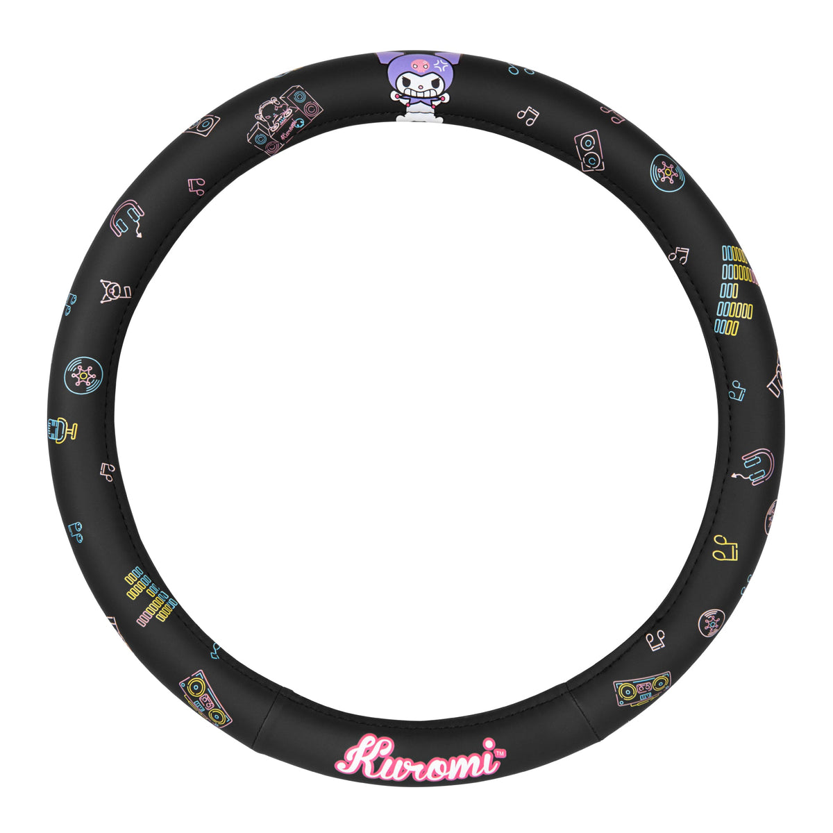 Carbella Sanrio Kuromi Neon Party Lenkrad Abdeckung (Fits 14.5' - 15.5')