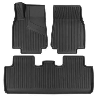 Cat® JustFitTM 3D-Bodenmatten für Tesla Model Y 2024 2023 2022 2021 2020 - Custom Fit Tesla Model Y Bodenmatten mit erweitertem Abdeckungsdesign, Premium Floor Liner Tesla Model Y Zubehör