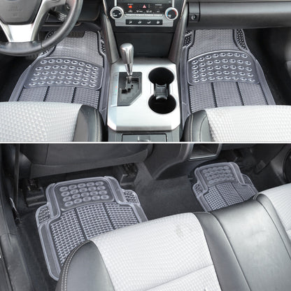 BDK 4-Piece Cushioned Grip Pad Vorderbodenmatten und hintere Bodenmatten - Heavy Duty, All Weather, Trimmen Sie, um zu passen