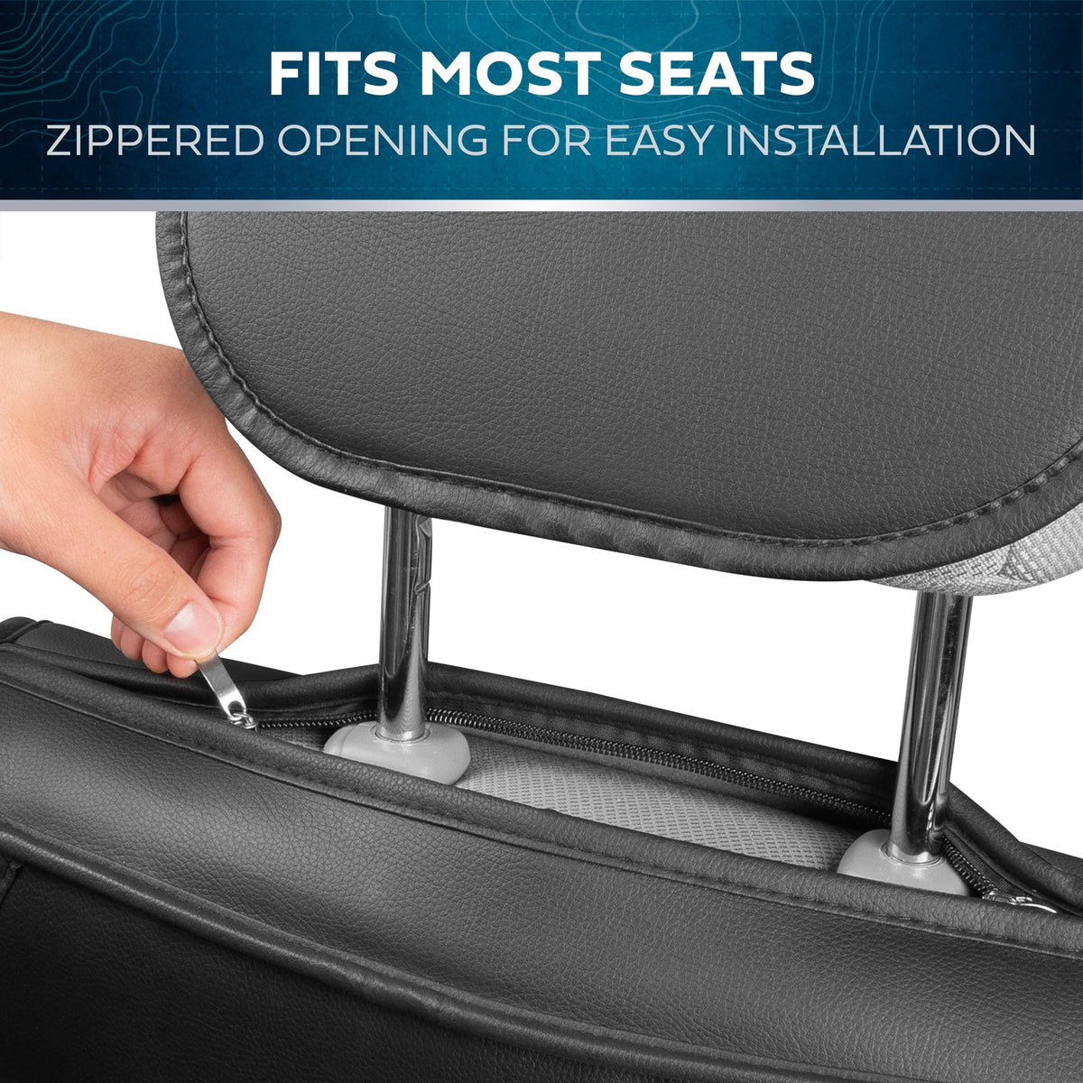 MotorBox 2-Pack Classic Edition Premium Faux Leather Perforated Cushion Vordersitzbezüge