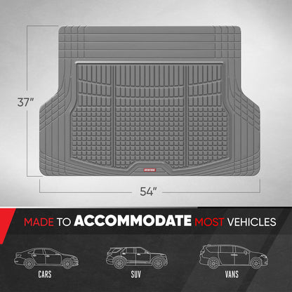MotorTrend FlexTough Square Groove Trunk / Cargo Liner Mat - Heavy Duty, All Weather, Trim to Fit (54' x 37')