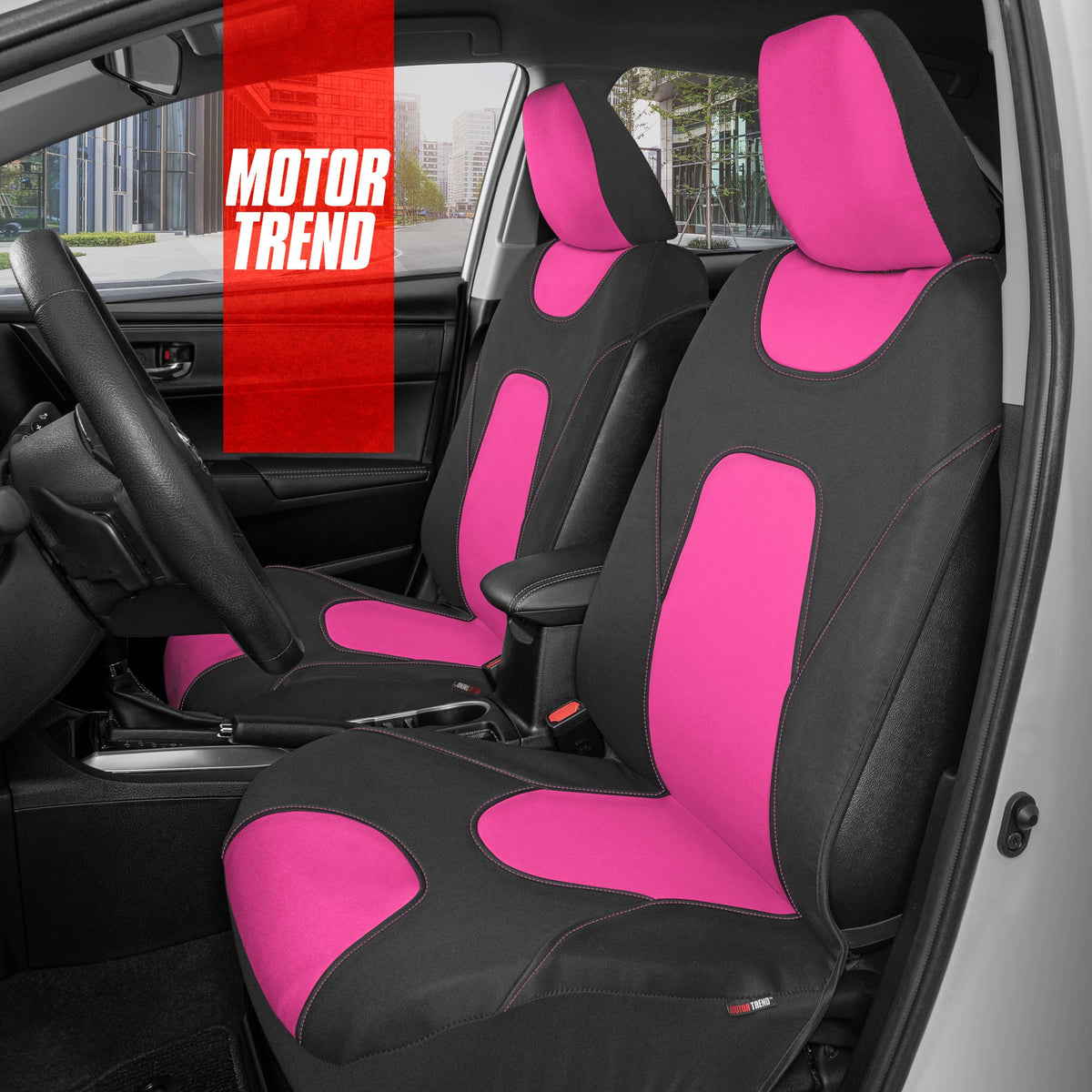 MotorTrend 2-Pack AquaShield Wasserdicht Zwei-Tone Neopren-Vordersitzabdeckungen