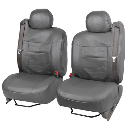 BDK 2-Pack Premium Faux Leder Vordersitze mit integrierten Sicherheitsgurtabdeckungen