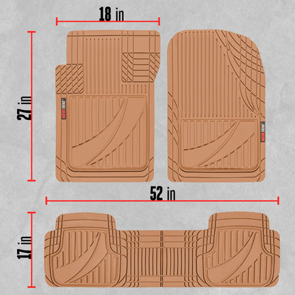 MotorTrend 3-Stück FlexTough Advanced Gummi Mehrkanal-Frontbodenmatten und hintere Bodenmatte