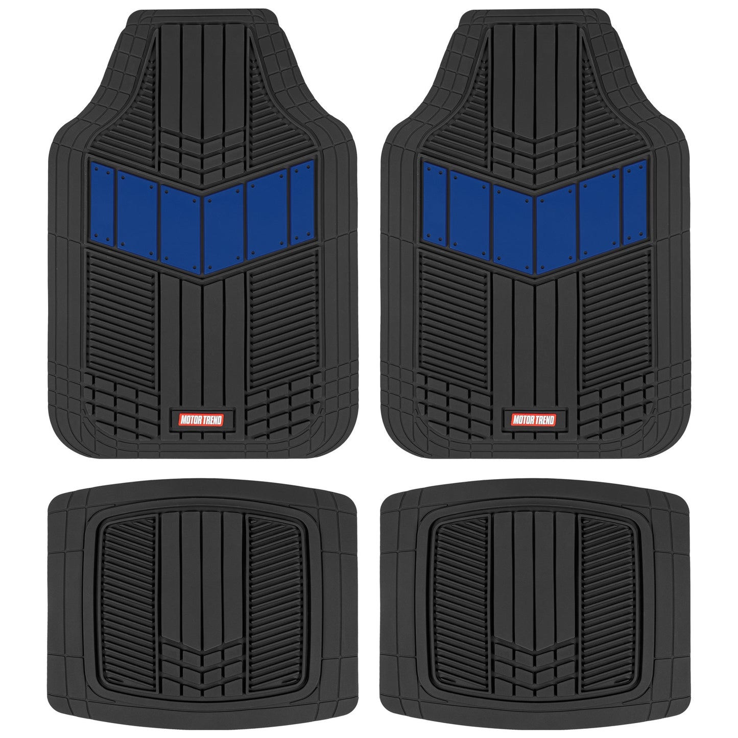 MotorTrend 4-Piece DualFlex Deep Drainage Kanäle Vorderbodenmatten und Hinterbodenmatten - Heavy Duty, All Weather, Trimmen Sie, um zu passen