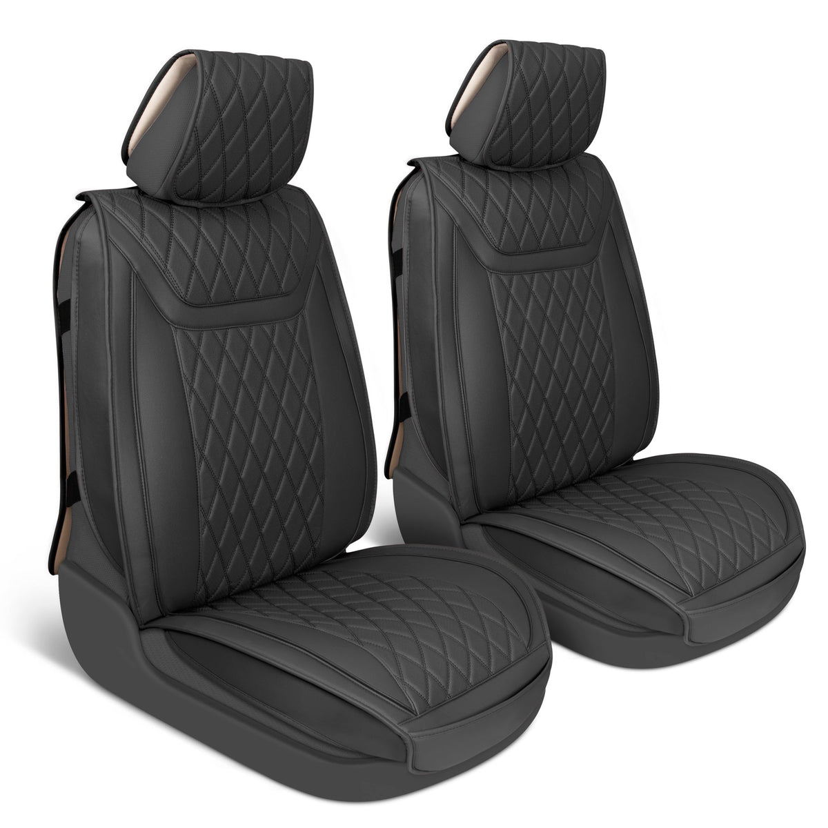 MotorBox 11-Piece Ranch Edition Premium Faux Leather Diamond Stitched Cushion Vordersitz- und Rücksitzabdeckungen