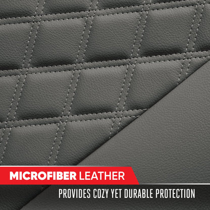 MotorTrend 3-Piece Diamond Stitched Padded Rücksitz Abdeckungen mit Aufbewahrung Taschen - Grau