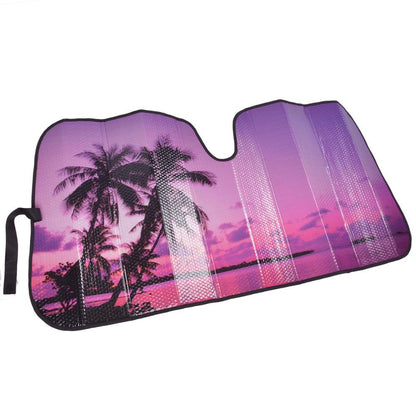 BDK Purple Palm Beach Front Windschutzscheibe Sonnenschirm (58' x 27')