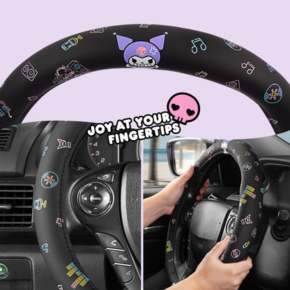 Carbella Sanrio Kuromi Neon Party Lenkrad Abdeckung (Fits 14.5' - 15.5')