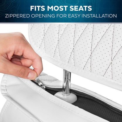 Car Seat Covers - DiamondLux Edition Premium Faux Leather Seat Protectors - Doppelkreuz-Nähte gepolsterte Automobilzubehör für LKW, SUVs, Autos - Front Seat Set