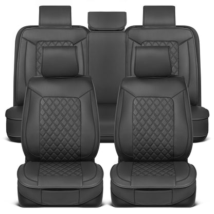 MotorBox 11-Piece Prestige Edition Premium Faux Leather Diamond Stitched Cushion Vordersitz- und Rücksitzabdeckungen