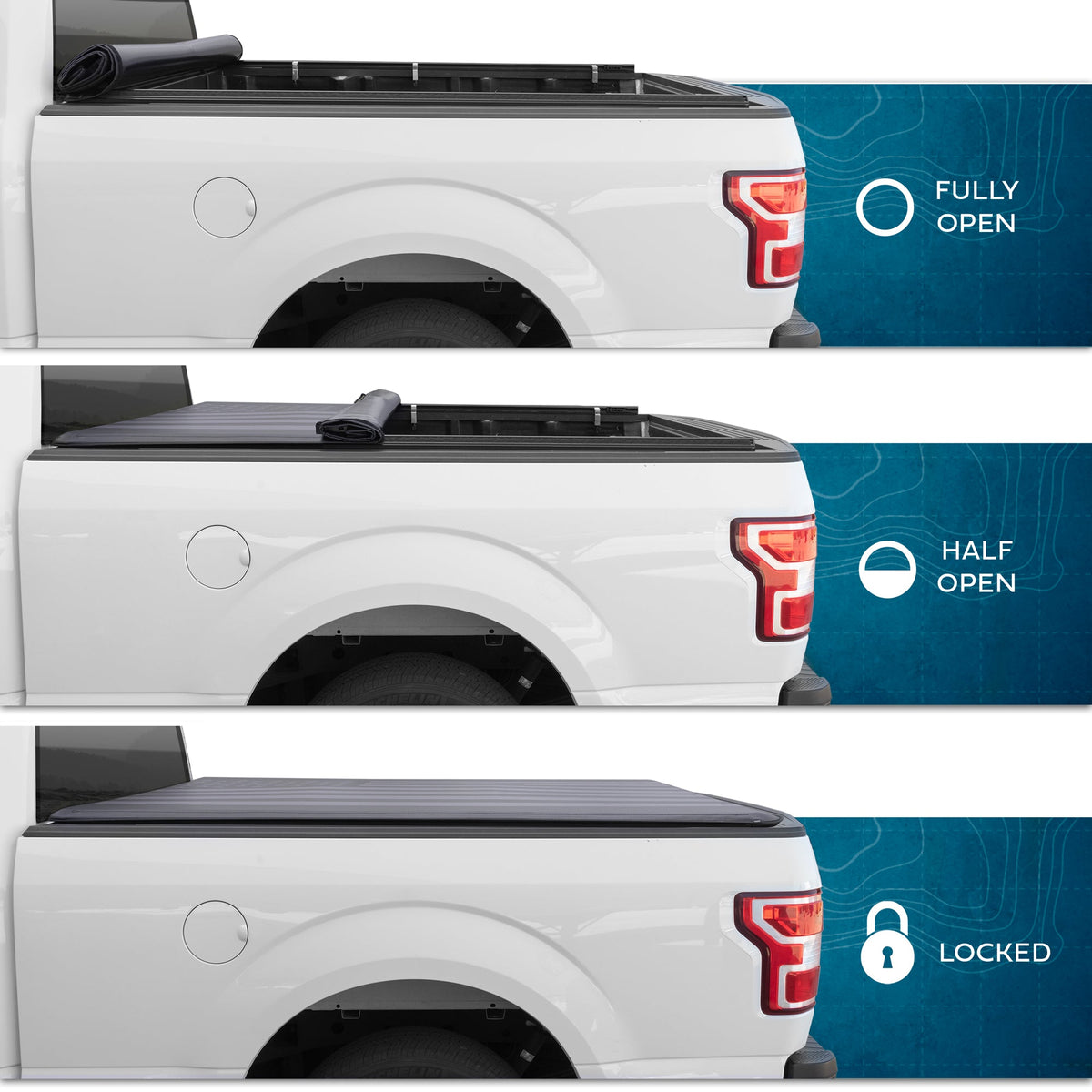 MotorBox USA Black American Flag Soft Roll-Up Retractable Tonneau Cover für Chevrolet Silverado 1500 (2019 - 2024), GMC Sierra 1500 (2019 - 2024) - 5,8' Bett