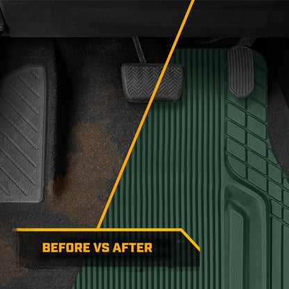 Cat® ToughLinerTM Autobodenmatten - Heavy Duty Trim To Fit Mat für LKW - Car Mats & SUV Bodenliner für Auto - Allwetter-Truck-Zubehör & geruchlose Gummi-Automatten - Grün