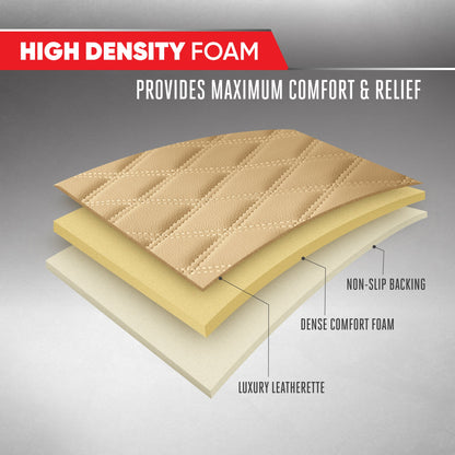 MotorTrend 3-Piece Diamond Stitched Padded Rücksitzabdeckungen mit Aufbewahrungstaschen - Beige