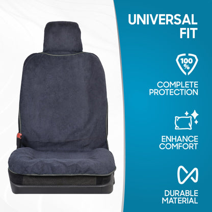 BDK UltraFit Waterpoof Car Seat Towel Cover, Black Trim - Waschbarer Schweißsitz-Protektor, ideal für Fitness-Studio-Surfen-Lauf-Crossfit, passt zu den meisten Auto-LKW Van und SUV (Mehrere Farben)