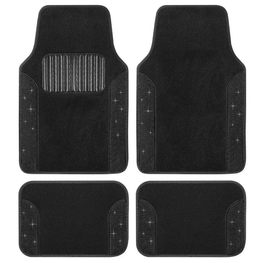 Carbella 4-Piece Black Diamond Crystals Vorderbodenmatten und Hinterbodenmatten
