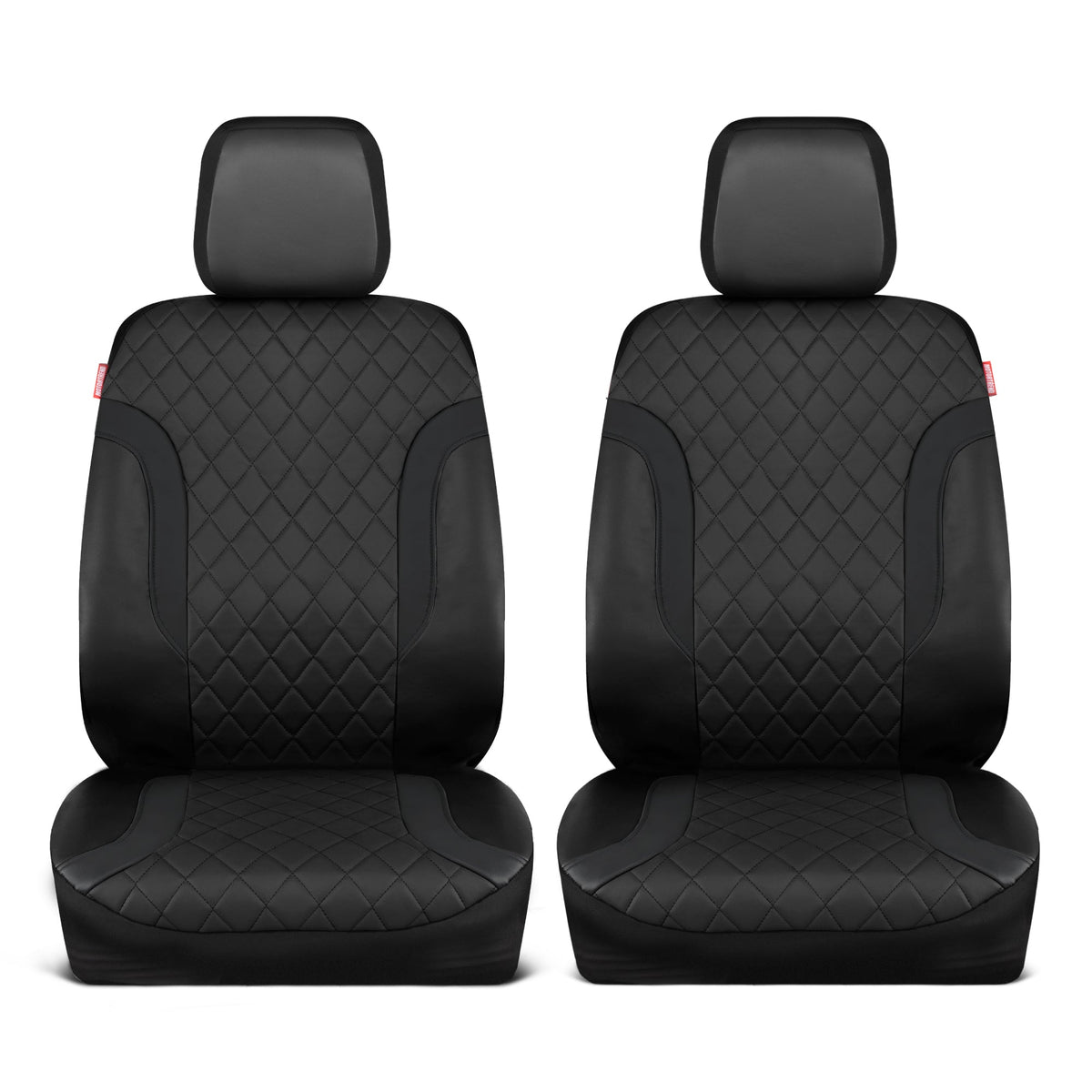 Motor Trend Faux Ledersitzbezüge für LKW, Autos und SUV - Front Black Car Seat Cover Set - Universal Fit für die meisten Automobile - Forros Para Asientos De Carro - CarSeat Cover Zubehör